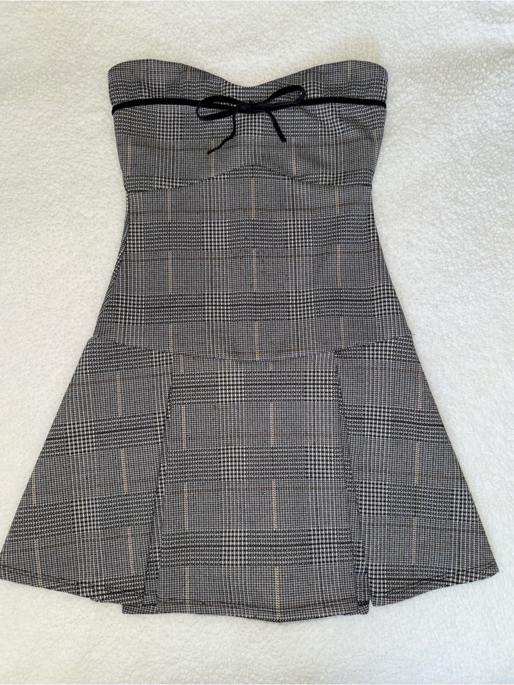 Windsor Strapless Plaid Mini Dress with Built-In Shorts
